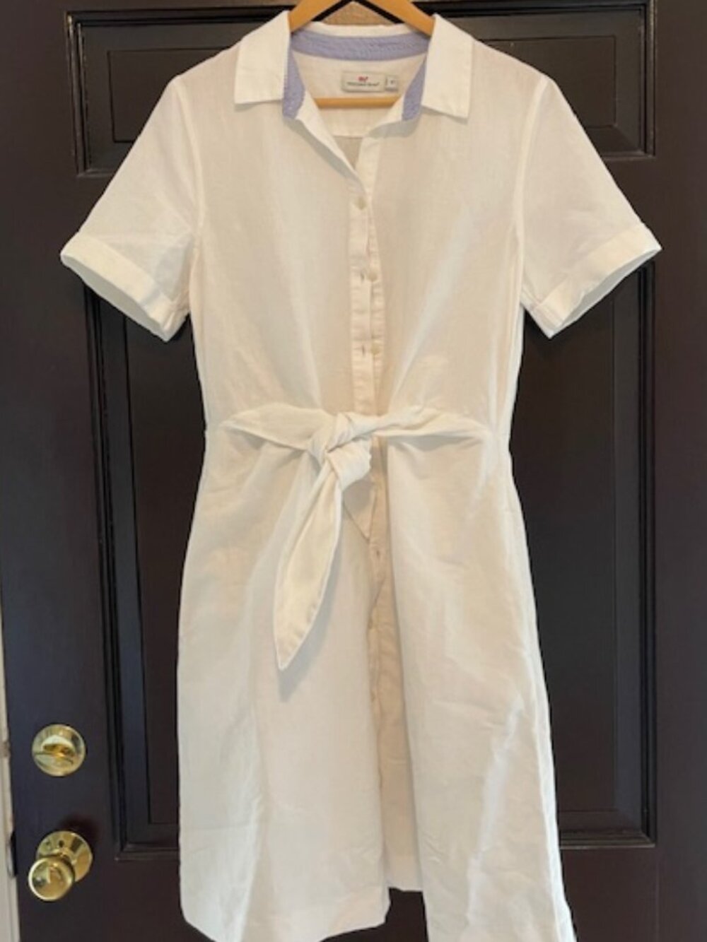 Vineyard Vines Westerly Tie Front Linen Dress - Size 10 White
